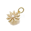 Brass Micro Pave Clear Cubic Zirconia Charms KK-D431-064G-2