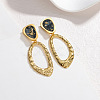 304 Stainless Steel & Resin Dangle Stud Earrings WG5B935-02-1