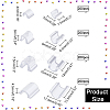 800Pcs 4 Style Transparent AS Plastic Base Buckle Hair Findings FIND-NB0004-37-2