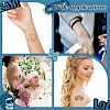 8 Sheets 8 Style Love and Peace Theme Paper Body Art Tattoos Stickers DIY-CP0007-55-7