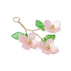 Plastic with Acrylic & Copper Wire Pendants PALLOY-JF03601-04-3