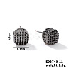 Chic Brass Cubic Zirconia Stud Earrings ZD1304-3-1