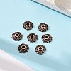 4-Petal Tibetan Style Alloy Flower Bead Caps X-TIBE-S222-R-NR-4