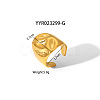 Geometric 304 Stainless Steel Open Cuff Rings with Irregular High-end Feel NH8943-15-1