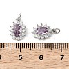 SHEGRACE Brass Micro Pave Cubic Zirconia Pendants XGRQ2O700-446E-P-3