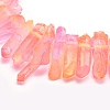 Electroplated Natural Quartz Crystal Beads Strands G-P368-06C-3