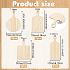 8Pcs 4 Styles Wood Big Pendants WOOD-FG0001-32-2