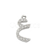 Rack Plating Brass Micro Pave Clear Cubic Zirconia Pendants KK-A224-03J-P-1