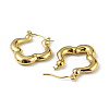 Ion Plating(IP) 304 Stainless Steel Flower Hoop Earrings for Women EJEW-I284-13G-2