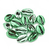 Electroplated Natural Cowrie Shell Beads X-SSHEL-S258-06B-1