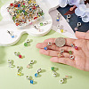 105Pcs 7 Colors Electroplate Transparent Glass Charms PALLOY-TAC0231-6