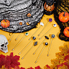 12Pcs Halloween Theme Brass Brooch JEWB-BC00010-4