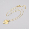 Valentine's Day Brass Textured Heart Pendant Cable Chain Necklaces for Women NJEW-WH0020-86D-2