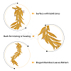 2 Pairs 2 Colors Polyester Metallic Thread Embroidery Leaf Appliques DIY-FH0005-82-4
