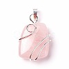 Natural Rose Quartz Pendants G-I220-D04-1