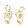 Brass Micro Pave Cubic Zirconia Pendants KK-P187-08A-G-2