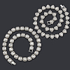 2Pcs 2 Styles Zinc Alloy Pave Square/Heart Clear Glass Tennis Necklaces for Womem NJEW-SP0001-08PS-5