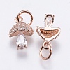 Brass Micro Pave Cubic Zirconia Charms RB-I077-25RG-RS-2