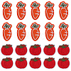 Gorgecraft 28Pcs 2 Style Tomato & Carrot Non Woven Fabric Embroidery Iron on Applique Patch PATC-GF0001-12-1