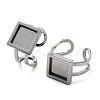 Non-Tarnish 304 Stainless Steel Cuff Pad Ring Settings STAS-M333-05P-1
