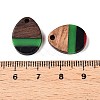 Jamaican Colour Epoxy Resin & Walnut Wood Pendants RESI-N039-122B-3