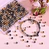 400Pcs UV Plating ABS Plastic Round Beads and 8Pcs Brass Micro Pave Cubic Zirconia European Beads CCB-SZ0001-11-6