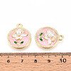 Rack Plating Alloy Enamel Pendants ENAM-N066-10KCG-3