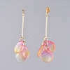 Glass Cluster Beads Dangle Ear Studs EJEW-JE03915-01-3