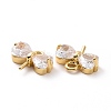 Brass Micro Pave Ckear Cubic Zirconia Charms ZIRC-F133-02G-3