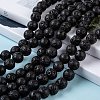 Natural Lava Rock Stone Bead Strands X-G-R193-18-8mm-1
