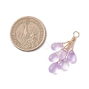Light Gold Copper Wire Wrapped Transparent Glass Pendants PALLOY-JF04865-2