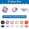 PandaHall Elite 180Pcs 6 Colors Diamond Shape Grade A Cubic Zirconia Cabochons ZIRC-PH0001-43C-05-2