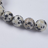 Natural Dalmation Jasper Beads Strands X-G-G515-8mm-06-3