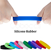 40Pcs 10 Colors Flat Plain Silicone Cord Bracelets Set for Men Women BJEW-GF0001-16-6