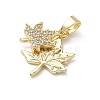Brass Micro Pave Clear Cubic Zirconia Pendants KK-A299-17G-1