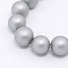 Round Shell Pearl Frosted Beads Strands X-BSHE-I002-8mm-223-1