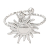Non-Tarnish 304 Stainless Steel Sun Open Cuff Ring for Women RJEW-M149-08P-1