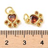 Brass Pave Cubic Zirconia Paw Print Charms KK-I355-17G-01-3