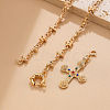 304 Stainless Steel Micro Pave Colorful Cubic Zirconia Cross Pendant Y Necklaces for Women FS-WG3FFC3-01-3