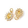 SHEGRACE Brass Micro Pave Cubic Zirconia Pendants XGRQ2O150-446C-G-2