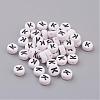 Acrylic Horizontal Hole Letter Beads X-PL37C9070-K-1