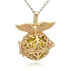 Golden Tone Brass Hollow Round Cage Pendants KK-J237-01G-3