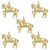 5Pcs Brass Micro Pave Clear Cubic Zirconia Pendants ZIRC-SZ0005-80-1