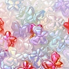 UV Plating Rainbow Iridescent Imitation Jelly Acrylic Beads OACR-K003-012-2