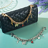 2Pcs 2 Styles Alloy & Glass Butterfly Star Key Charm Aluminum Chain Bag Decorative Chains HJEW-TAC0134-6