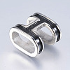 Leather Bracelet Findings Smooth Surface 304 Stainless Steel Enamel Slide Charms Beads STAS-I072-011P-1