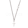 Cross 304 Stainless Steel Pendant Necklaces NJEW-JN05200-02-2