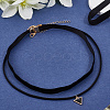 4Pcs 2Styles Alloy & Black Velvet Inverted Triangle Pendant Double Layer Choker Necklaces NJEW-WH20002-11B-7