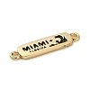 Beach Theme Rack Plating Brass Rectangle Connector Charms KK-P261-08A-G05-2