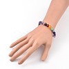 Chips and Round Chakra Natural Gemstone Beaded Stretch Bracelets BJEW-JB01990-03-4